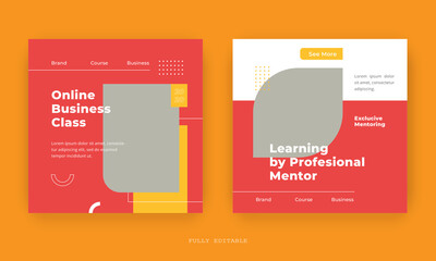 Editable minimal social media, web Banner Post Template. Suitable for social media posts and web internet ads. Vector illustration