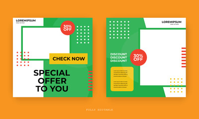 Editable minimal social media, web Banner Post Template. Suitable for social media posts and web internet ads. Vector illustration