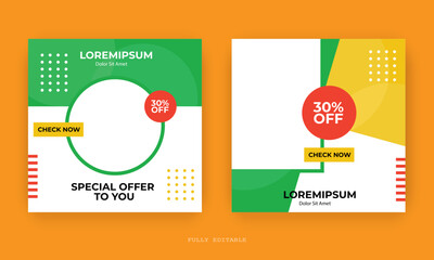 Editable minimal social media, web Banner Post Template. Suitable for social media posts and web internet ads. Vector illustration