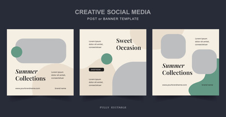 Editable minimal social media, web Banner Post Template. Suitable for social media posts and web internet ads. Vector illustration