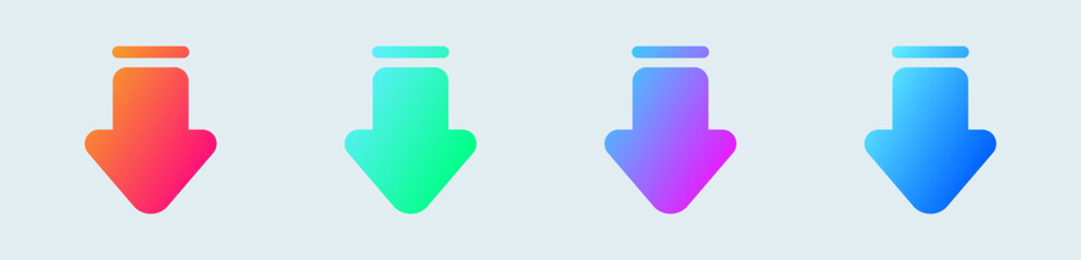 Download solid icon in gradient colors. Arrow signs vector illustration.