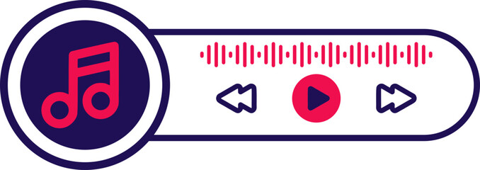 Music Player Frame Line Vector
