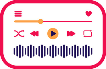 Music Player Frame Line Vector