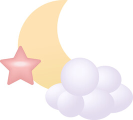 moon, star and cloud icon