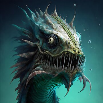 Scary sea monster created with AI