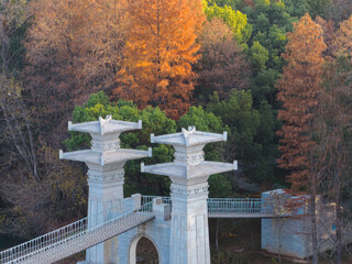 Autumn scenery in Luoyan Island Scenic Area, East Lake, Wuhan