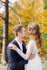 Fototapeta premium Young wedding couple enjoying romantic moments