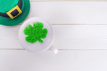 Coffee latte for St. Patrick's Day