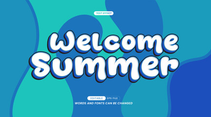 Editable Text Effects - Welcome Summer Slogan with Background