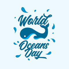 World Oceans Day Background. Save Ocean