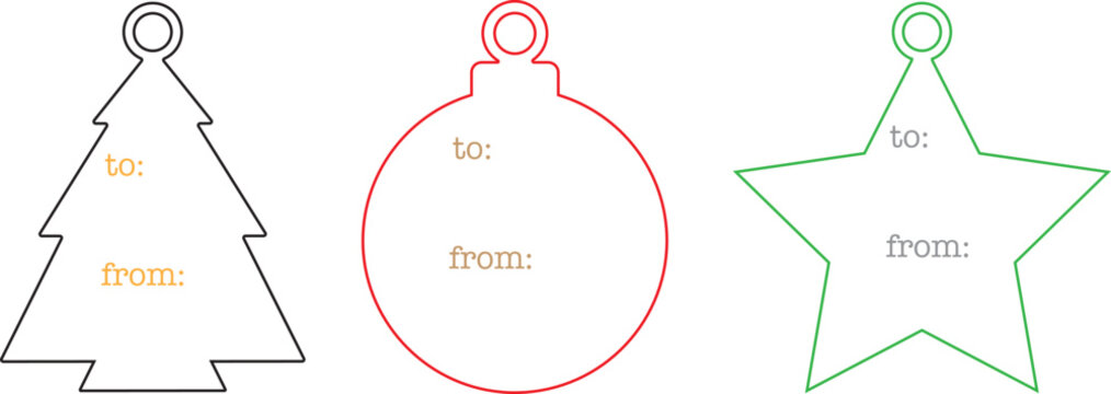 Christmas Present Card Digital Vector File for Laser Cutter. Christmas Decoration.