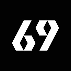 Number 69 Abstract Modern Logo Diamond Shape
