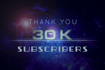 30 k subscribers celebration greeting banner with Star Wars Design