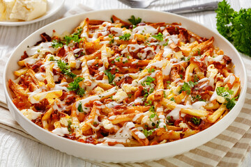 Bacon Mozzarella Feta Cheddar Cheese crispy Fries