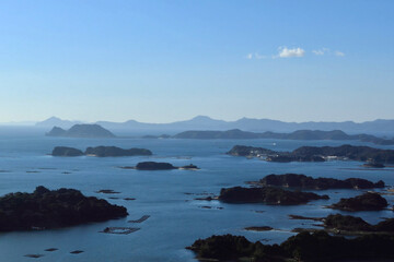 Fototapeta na wymiar 石岳展望台から見た九十九島