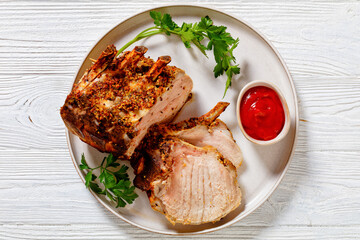 Standing Juicy Pork Rib Roast, top view