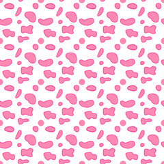 Seamless pattern Valentine's Day. Valentine endless ornament with beautiful stickers - hearts. Concept of love and Valentines day.