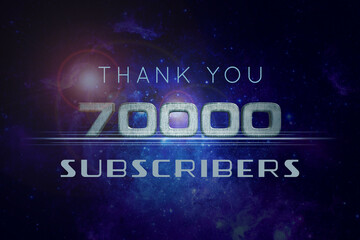 70000 subscribers celebration greeting banner with Star Wars Design