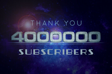 4000000 subscribers celebration greeting banner with Star Wars Design