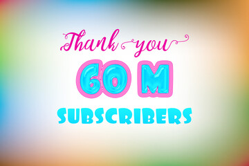 60 Million  subscribers celebration greeting banner with Jelly Design