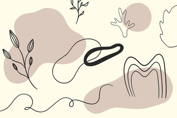 Seamless pattern flat design matisse style vector illustration in nude colors.