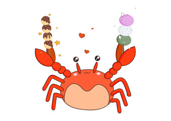Cute crab and sweet Dango.