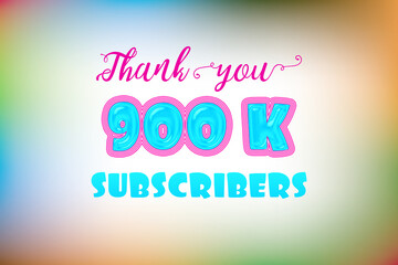 900 K  subscribers celebration greeting banner with Jelly Design