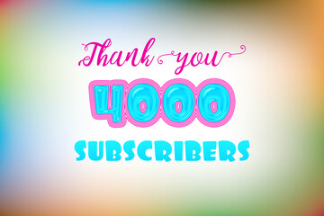 4000 subscribers celebration greeting banner with Jelly Design