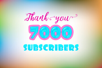 7000 subscribers celebration greeting banner with Jelly Design