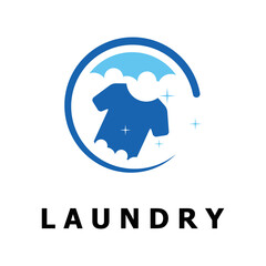 laundry logo vector with slogan template