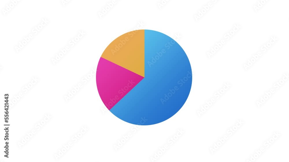 Poster percentage circle colorful animation with empty space and green screen for keying. 4k presentation i