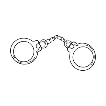 black and white handcuffs isolated clip art preview