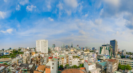 Ho Chi Minh City, Vietnam - December 20, 2022: Beautiful afternoon in District 1, Ho Chi Minh City,...