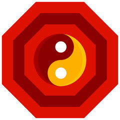 Chinese Yin-Yang flat icon. Yin-Yang symbol on white background. The sign of the two elements, good for Chinese new year.