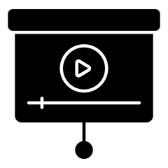 Premium download icon of video presentation 