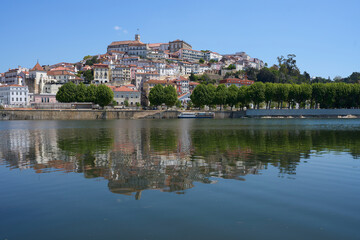 Fototapeta na wymiar Scenic Coimbra city at Mondego river in Portugal