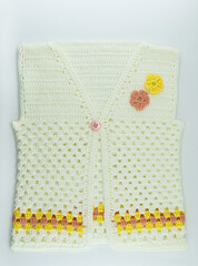 Stylish knitted wool sweater on white background. Children's wool sweater models. Wool sweater