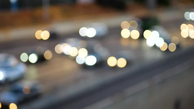 Blurry vision of Ayalon highway Tel Aviv Gush Dan