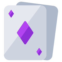 Flat design of diamond card icon