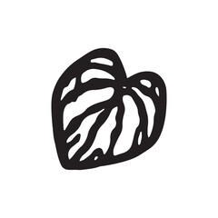 Tropical leaf plant silhouette icon