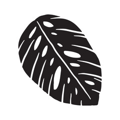 Tropical leaf plant silhouette icon