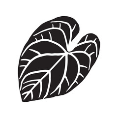 Tropical leaf plant silhouette icon
