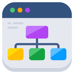 Concept flat design icon of  hierarchy