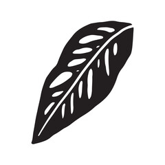 Tropical leaf plant silhouette icon