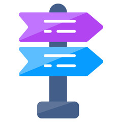 A colored design icon of roadboard 