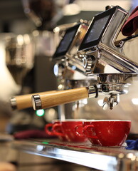 A professional espresso machine in coffee shop