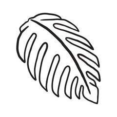 Tropical Plant leaf Doodle icon