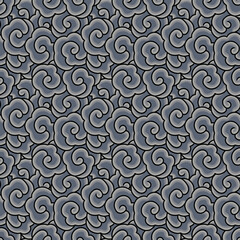 Traditional Japanese Smoke Tattoo Seamless Pattern