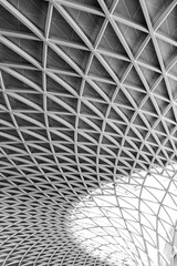 station construction, black & white, architectural abstract background with lines