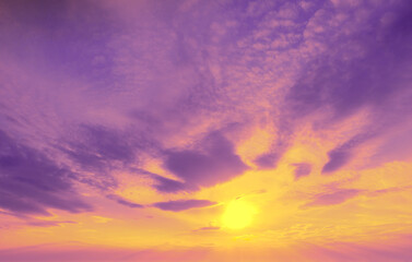 Colorful cloudy sky at sunset. Sky texture, abstract nature background